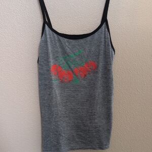 Obey Gray Camisole with Cherry Design